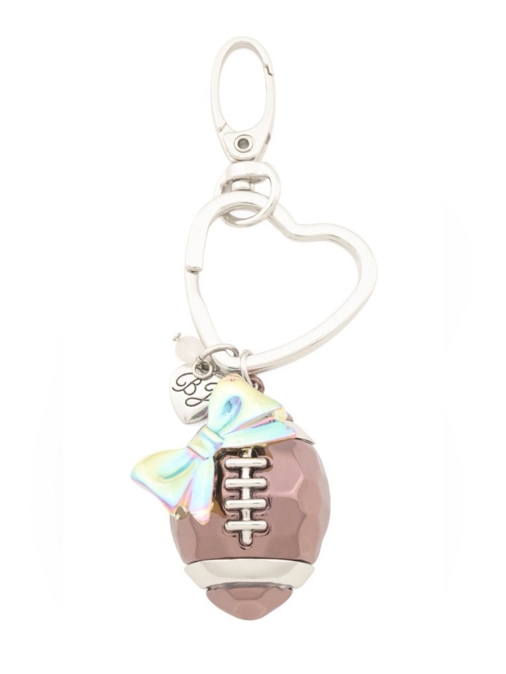 Betsey Johnson Football Bow Heart Bag Charm